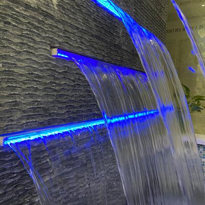 China Factory direct acrylic water drop wall garden light outdoor pool curtain LED water curtain swimming pool waterfall with led strip for sale