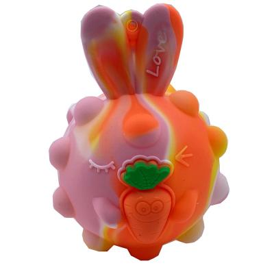 China 2022 Custom Toy 2022 Custom Rabbit Silicone Educational Funny Shape Small Finger Squeezer Squeeze Toy For Baby Kids Training for sale