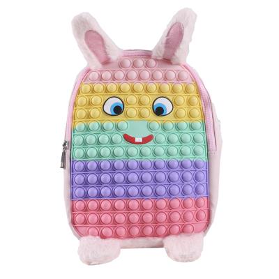 China Fashion Cartoon Toy Fun Wholesale New Design Mini Kids Rabbit Cute Chain silicone children stroll for little girls for sale