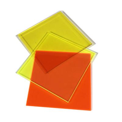 China Yageli China supplier wholesale price custom size fluorescence display orange acrylic plexiglass panel plexiglass board for sale