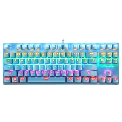 China Wholesale 87 Keys Rainbow Light Black Backlit Quality Gaming Keyboard ABS 87 Keys for sale