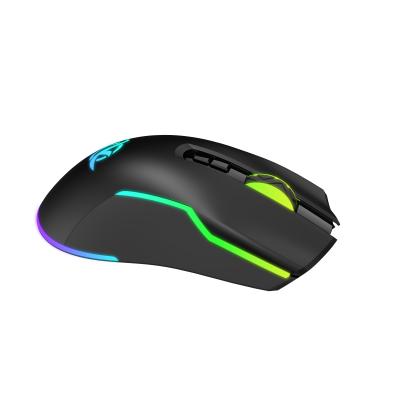 China RGB Lightweight Black Rubber Coating Lighted RGB Light Gaming Portable Mobile Wireless Mice for sale