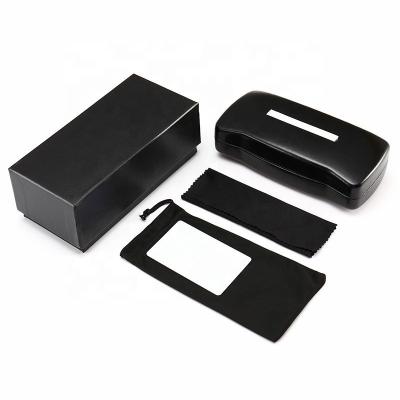 China New Design Eyewear Box Luxury PU Carrying Case Hardbox Top Optical Glasses Case For Glass Black Pocket Custom Brand Box for sale