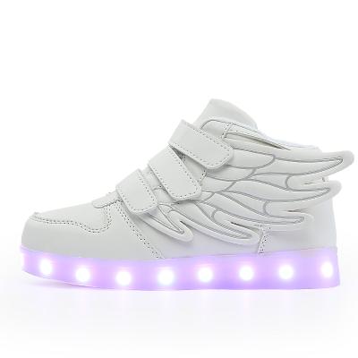 China Breathable Kids Light Up Shoes With Led Wing Kids Shoes Girls Boys Girls Luminous Sneakers USB Fashion Glowing Filling Shoes for sale