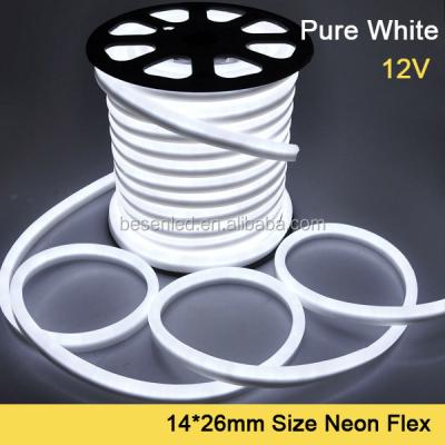 China PVC 14*26MM 8*16MM DC 12V 24V White Color Cable Led Neon Light CE ROHS BesenLed for sale