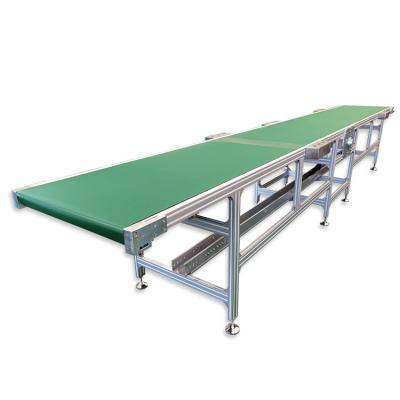 China Oil Resistant PVC Green Diamond Pattern Belt Conveyor Line for sale