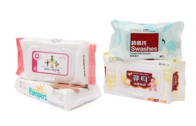 China Eco-Friendly Wet Tissue Packaging Heat Seal With Adhesive Sticker for sale