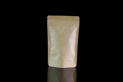 China Kraft Paper Side Gusset Custom Printed Stand Up Pouches Coffee Bean Packaging With Zipper for sale