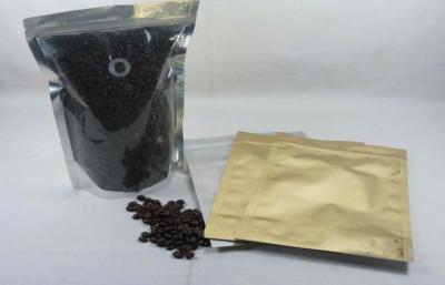 China Plastic zipper stand up pouch Coffee Packaging Bags with handle , Gravure Printing for sale