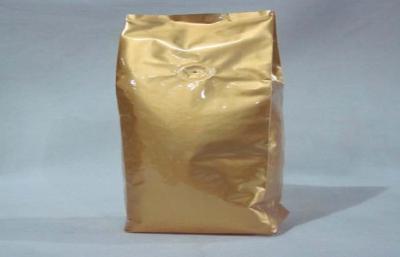 China Gold Coffee Packaging Bags Stand Up Side Gusset Back Sealed for sale