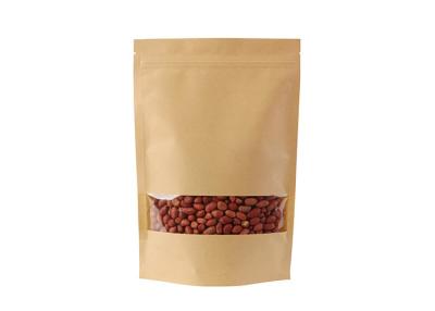 China Zipper Heat Sealed Brown Kraft Paper Coffee Food Packaging Bags for sale