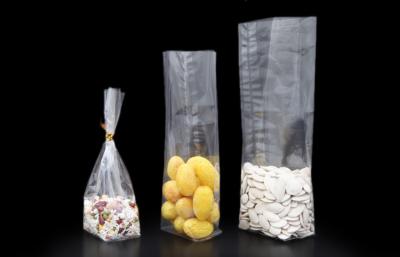 China Custom stand up square Block Bottom Bags Bakery plastic bag for candy , bread , Cookies for sale