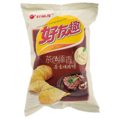 China Back Seal Potato Chip Packaging Bag , Custom Food Packaging Bag for sale