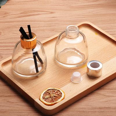 China Fashionable Home Decor Half Round Clear Glass Diffuser Bottle 100ml Aroma Oil Bottle for sale