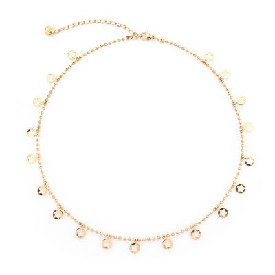 China Hot-selling environment-friendly necklace for women star chocker 14K gold stainless steel necklace sets for sale