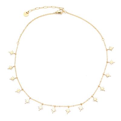 China Hot-selling environment-friendly necklace for women star chocker 14K gold stainless steel necklace sets for sale