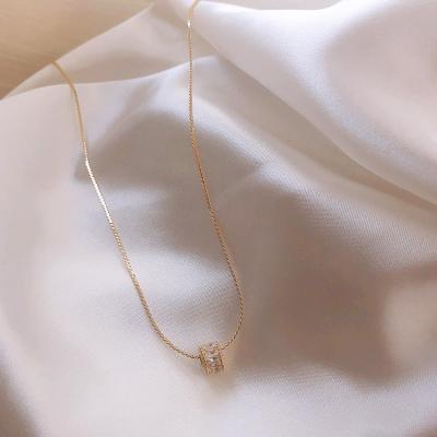 China Small Size Zirconia Necklace Fashion Necklace Small Size Micro Inlaid Compact Chain Nickel Free Charming Simple Clavicle Chain for sale