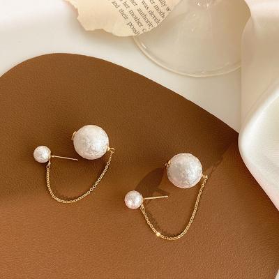 China South Korea's nickel-free lead-free long temperament pearl chain earring pairs of earrings around pendant type new for sale