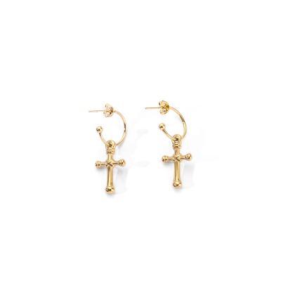 China Wholesale High Quality Environmentally Friendly Circle Earring Stainless Steel Cross Earring From China for sale