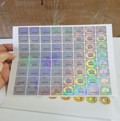 China Self Destroyed Custom Hologram Silver 3D Sticker Anti-Counterfeit Holograms Self Destroyed Holograms for sale