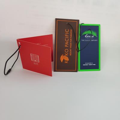 China Viable custom paper hang tags for garment,clothes .double-side material printing paper hang tags for jeans/goods for sale