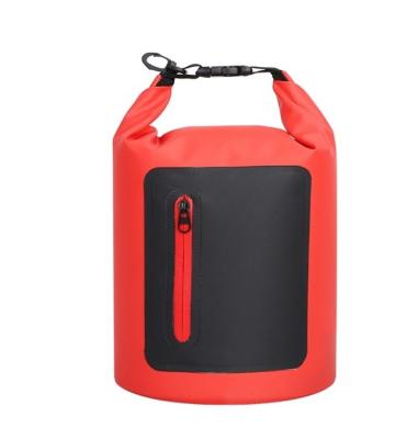 China PVC Or Customize Custom Waterproof 5L Dry Bag With Front Zippered Pocket For Outdoor Sports for sale