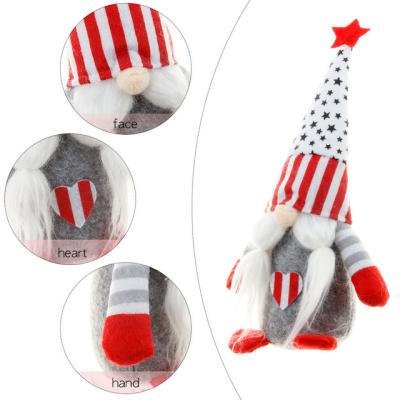 China 4th American White Pointed Star Festival Independence Day Cartoon Toy New Products Rudolph Doll Faceless Decoration for sale