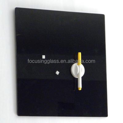 China Drawing Board Black Tempered Glass Magnetic Writing Board With Square Shape for sale