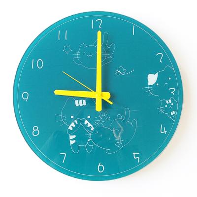 China Decorative Antique Style Wall Tempered Glass Promotional Clock For Cafe for sale