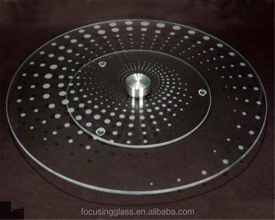 China Restaurant wholesale crystal tempered glass lazy susan turntable for sale