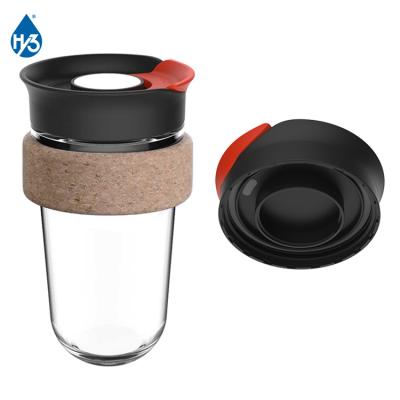 China Sustainable Reusable Coffee Mug and Natural Cork Band Coffee Mug Custom Mugs with Lid Travel Eco Friendly Thermos Water Bottle for sale