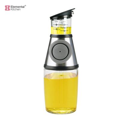 China Non-Leaking Glass Dispenser Set Oil Dispenser Ceramic Oil Dispenser Olive Spout Olive Spout Press Bottle for sale