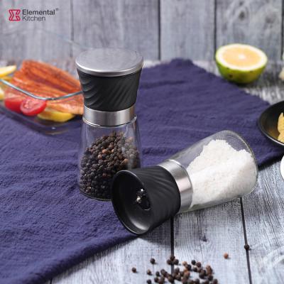 China Viable Ceramic Mechanism Salt and Pepper Grinder with Black and White for Kitchen Spice Salt Grinder for sale