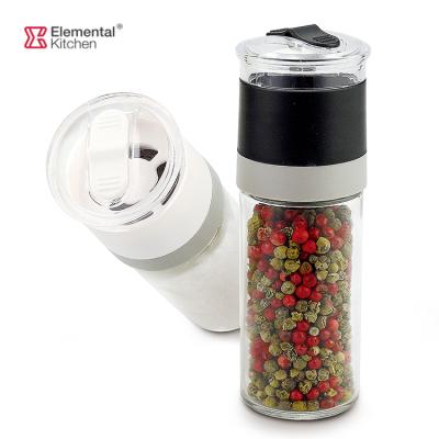 China Single Viable Glass Crusher Mechanism Salt and Pepper Spice Spice Jar Ceramic Stainless Steel Shaker Bottle Jar Grinder Mills for sale