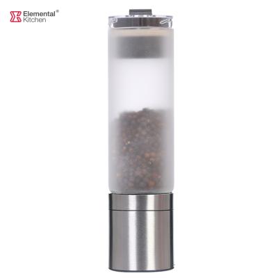 China 190ml Sea Salt Pepper Grinder Grinding With Top Eco-friendly Glass Salt And Pepper Mill Spice Shakers for sale