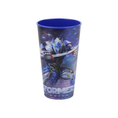 China Sustainable 580ML 3D Lenticular Reusable Plastic Cup With High Quality for sale