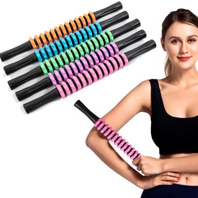 China Custom Color PVC+TPE Speed ​​Massage Stick Band Muscle Roller Handheld Massage Stick for sale