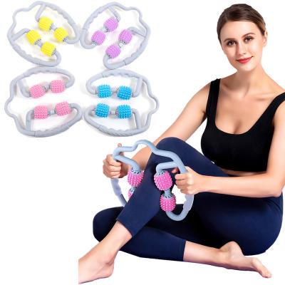 China ABS+TPE Custom 4 Wheels U-Shape Band Massage Roller For Muscle Relax for sale