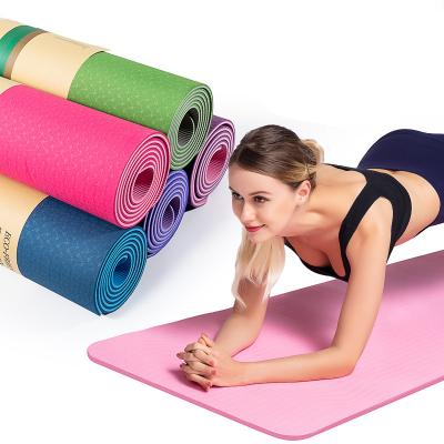 China Eco Friendly Custom Yoga Mat 6mm Sports Gym Natural Rubber Band Fitness Yoga Mat Anti Slip for sale