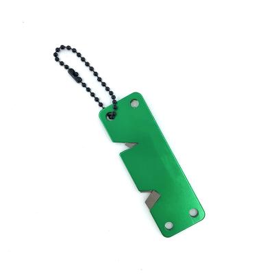 China Viable Outdoor Handheld Pocket Manual Knife Sharpener PP Outdoor Camping Aluminum Key Chain Knife Sharpener for sale