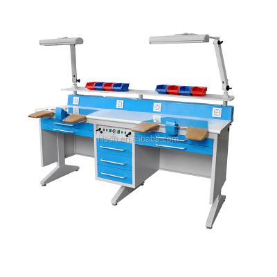 China Commercial Dental Double Person Furniture Lab Furniture Dental Workbench For Dental Workstation The Popular Dental Office Lab for sale