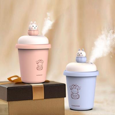 China New Eco-friendly Mini Portable Ultrasonic Cool Mist Aroma Diffuser Umidificador Led Cute Mini Cat Usb Humidifier for sale