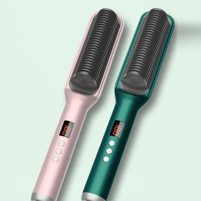 China Professional Passionate Women Hair Straightener Hair Straightener Curler Comb Electric Heating Hair Brush Straightener for sale