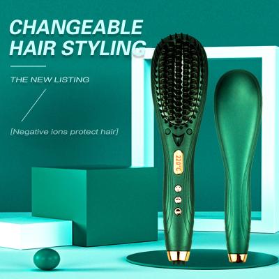 China Feature Hair Straightening Brush PTC Ceramic Temperature Straightening Comb Brush Fast Electric Hair Straightener for sale