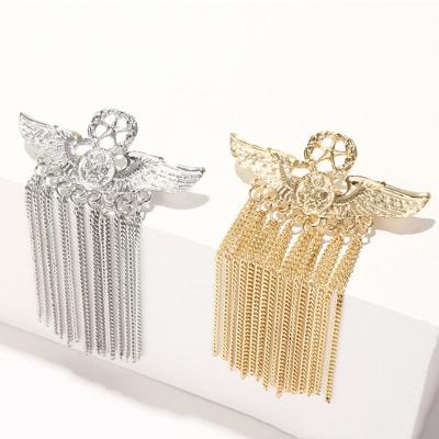 China DIY To Wedding Men's Metal Tassel Fashion Star Pentagon Brooch Chain Pin Suit Accessories Combine Male Suit Decorative Crystal Men's Brooches Pins for sale