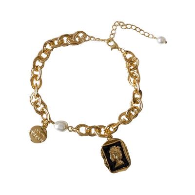 China Fashionable Retro Personality Adjustable Portrait Bead Irregular Bracelet for sale