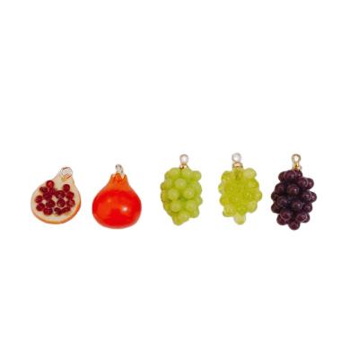 China Cute Resin Pomegranate String Grape Accessories Earrings Pendant Necklace Bracelet Material DIY Charms for sale