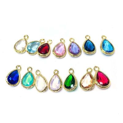 China FASHIONABLE diy bracelet making crystal glass material beads charms pendant gold plated water drop pendants for jewelry making for sale