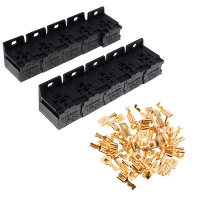 China Sealed 30A-80A Relay base support 5-pin socket with 50 terminals 6.3mm kit for sale