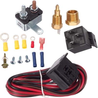 China AUTO 175-185 Degree Car Cooling Fan Thermostat Switch Car Fan Sensor Relay Harness Kit 12v Automotive Fan Car Accessories for sale